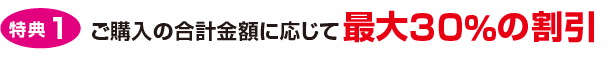 特典1・最大30％割引